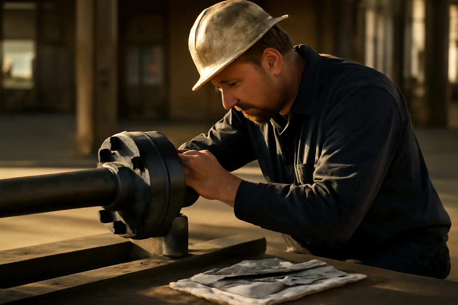 Millwright checking a machine coupling in a Colorado plant